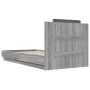 Cama con cabecero madera de ingeniería gris Sonoma 90x190 cm de , Camas y somieres - Ref: Foro24-3209973, Precio: 158,28 €, D...