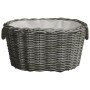 Cesta para leña con asas de transporte sauce gris 60x40x28 cm de vidaXL, Bolsas y soportes de leña - Ref: Foro24-286985, Prec...