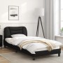 Estructura de cama con luz LED cuero sintético negro 90x190 cm de , Camas y somieres - Ref: Foro24-3214180, Precio: 157,17 €,...