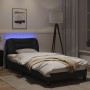 Estructura de cama con luz LED cuero sintético negro 90x190 cm de , Camas y somieres - Ref: Foro24-3214180, Precio: 157,17 €,...