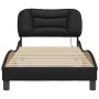 Estructura de cama con luz LED cuero sintético negro 90x190 cm de , Camas y somieres - Ref: Foro24-3214180, Precio: 157,17 €,...