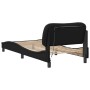 Estructura de cama con luz LED cuero sintético negro 90x190 cm de , Camas y somieres - Ref: Foro24-3214180, Precio: 157,17 €,...