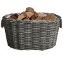 Firewood basket with carrying handles gray willow 60x40x28 cm by vidaXL, Firewood bags and holders - Ref: Foro24-286985, Pric...