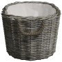 Firewood basket with carrying handles gray willow 60x40x28 cm by vidaXL, Firewood bags and holders - Ref: Foro24-286985, Pric...