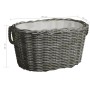 Cesta para leña con asas de transporte sauce gris 60x40x28 cm de vidaXL, Bolsas y soportes de leña - Ref: Foro24-286985, Prec...