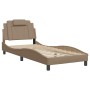 Estructura de cama cabecero cuero sintético capuchino 90x200 cm de , Camas y somieres - Ref: Foro24-3208072, Precio: 161,40 €...