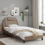 Estructura de cama cabecero cuero sintético capuchino 90x200 cm de , Camas y somieres - Ref: Foro24-3208072, Precio: 161,40 €...