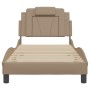 Estructura de cama cabecero cuero sintético capuchino 90x200 cm de , Camas y somieres - Ref: Foro24-3208072, Precio: 161,40 €...