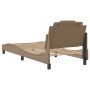 Estructura de cama cabecero cuero sintético capuchino 90x200 cm de , Camas y somieres - Ref: Foro24-3208072, Precio: 161,40 €...