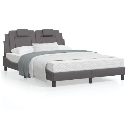 Estructura de cama con cabecero cuero sintético gris 120x200cm de , Camas y somieres - Ref: Foro24-3208085, Precio: 183,53 €,...