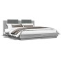 Cama con cabecero madera de ingeniería gris Sonoma 160x200 cm de , Camas y somieres - Ref: Foro24-3209910, Precio: 189,23 €, ...