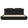 Estructura cama con cabecero madera ingeniería negro 160x200 cm de , Camas y somieres - Ref: Foro24-3209906, Precio: 307,55 €...