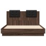 Cama con cabecero madera de ingeniería marrón roble 120x190 cm de , Camas y somieres - Ref: Foro24-3209967, Precio: 177,88 €,...