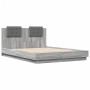 Sonoma gray engineered wood bed with headboard 120x200 cm by , Beds and slatted bases - Ref: Foro24-3209931, Price: 168,67 €,...