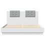 Estructura cama con cabecero madera ingeniería blanco 150x200cm de , Camas y somieres - Ref: Foro24-3209912, Precio: 183,59 €...