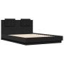 Bed frame with black engineered wood headboard 120x200 cm by , Beds and slatted bases - Ref: Foro24-3209927, Price: 170,01 €,...