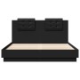 Estructura cama con cabecero madera ingeniería negro 120x200 cm de , Camas y somieres - Ref: Foro24-3209927, Precio: 171,76 €...