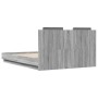 Sonoma gray engineered wood bed with headboard 135x190 cm by , Beds and slatted bases - Ref: Foro24-3209959, Price: 183,32 €,...