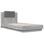 Sonoma gray engineered wood bed with headboard 100x200 cm by , Beds and slatted bases - Ref: Foro24-3209938, Price: 168,99 €,...