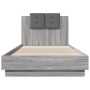 Sonoma gray engineered wood bed with headboard 100x200 cm by , Beds and slatted bases - Ref: Foro24-3209938, Price: 168,47 €,...