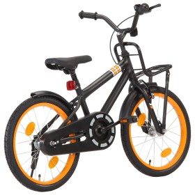 Bicicleta niños y portaequipajes delantero 18" negro y naranja de vidaXL, Bicicletas - Ref: Foro24-92191, Precio: 234,99 €, D...