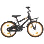 Bicicleta niños y portaequipajes delantero 18" negro y naranja de vidaXL, Bicicletas - Ref: Foro24-92191, Precio: 234,58 €, D...