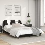 Estructura cama con LED cuero sintético negro blanco 120x200 cm de , Camas y somieres - Ref: Foro24-3214013, Precio: 185,86 €...