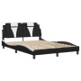 Estructura cama con LED cuero sintético negro blanco 120x200 cm de , Camas y somieres - Ref: Foro24-3214013, Precio: 185,86 €...