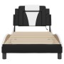 Estructura cama con LED cuero sintético negro y blanco 90x190cm de , Camas y somieres - Ref: Foro24-3213992, Precio: 144,84 €...