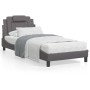 Estructura de cama con luces LED cuero sintético gris 90x190 cm de , Camas y somieres - Ref: Foro24-3213990, Precio: 162,12 €...