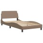 Bed frame with LED cappuccino synthetic leather 100x200 cm by , Beds and slatted bases - Ref: Foro24-3214005, Price: 155,63 €...