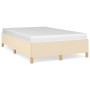 Estructura de cama tela crema 120x190 cm de , Camas y somieres - Ref: Foro24-379520, Precio: 116,52 €, Descuento: %