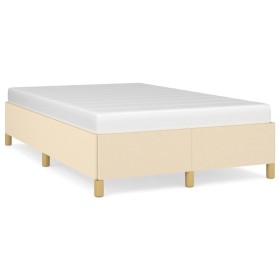 Cream fabric bed frame 120x190 cm by , Beds and slatted bases - Ref: Foro24-379520, Price: 116,52 €, Discount: %