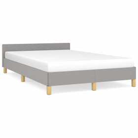 Bed frame with headboard light gray fabric 120x190 cm by , Beds and slatted bases - Ref: Foro24-379534, Price: 112,89 €, Disc...