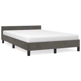 Estructura cama con cabecero terciopelo gris oscuro 120x190 cm de , Camas y somieres - Ref: Foro24-379548, Precio: 111,99 €, ...