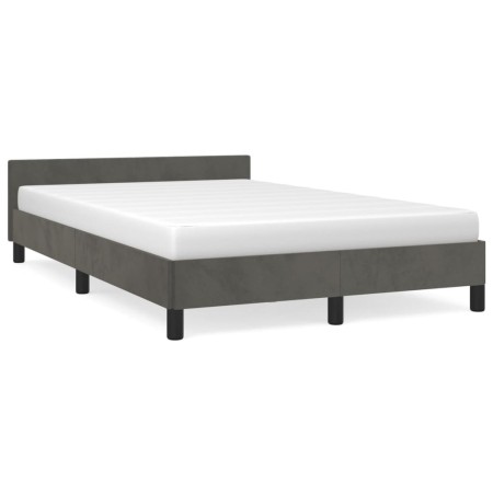 Dark gray velvet bed frame with headboard 120x190 cm by , Beds and slatted bases - Ref: Foro24-379548, Price: 111,28 €, Disco...