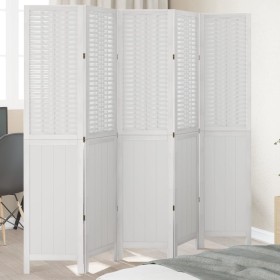 White Paulownia solid wood 5-panel dividing screen by , Room dividers - Ref: Foro24-358727, Price: 145,99 €, Discount: %