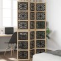 Divider screen 3 panels solid Paulownia wood brown black by , Room dividers - Ref: Foro24-358799, Price: 84,20 €, Discount: %