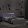 Bed frame with headboard and white LED lights 135x190 cm by , Beds and slatted bases - Ref: Foro24-3207630, Price: 171,99 €, ...