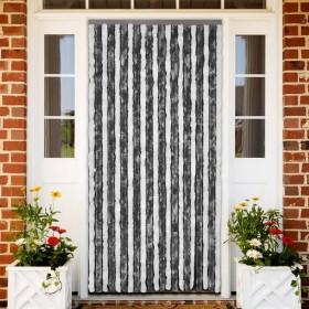 Gray and white chenille fly curtain 100x230 cm by , Mosquito nets for windows - Ref: Foro24-377370, Price: 50,99 €, Discount: %