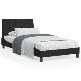 Bed frame with black velvet headboard 100x200 cm by , Beds and slatted bases - Ref: Foro24-3207833, Price: 134,83 €, Discount: %