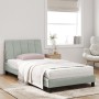 Light gray velvet bed frame with headboard 100x200cm by , Beds and slatted bases - Ref: Foro24-3207831, Price: 136,02 €, Disc...