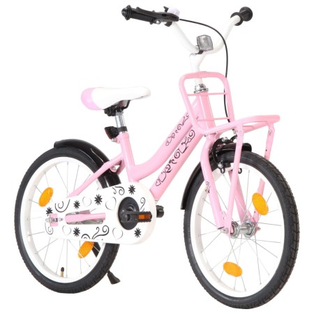 Children's bicycle and front luggage rack 18" pink and black by vidaXL, bikes - Ref: Foro24-92196, Price: 236,99 €, Discount: %