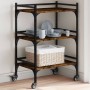 Smoked oak engineered wood kitchen cart 50x35x75.5 cm by , Kitchen and dining carts - Ref: Foro24-842348, Price: 47,78 €, Dis...