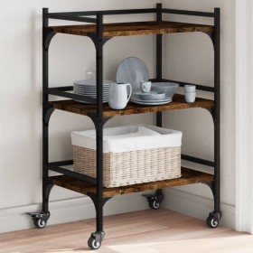 Smoked oak engineered wood kitchen cart 50x35x75.5 cm by , Kitchen and dining carts - Ref: Foro24-842348, Price: 47,78 €, Dis...