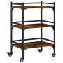 Smoked oak engineered wood kitchen cart 50x35x75.5 cm by , Kitchen and dining carts - Ref: Foro24-842348, Price: 47,78 €, Dis...