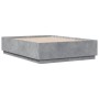 Estructura cama con luces LED madera gris hormigón 120x190 cm de , Camas y somieres - Ref: Foro24-3209656, Precio: 152,69 €, ...