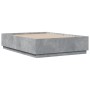 Estructura cama con luces LED madera gris hormigón 120x190 cm de , Camas y somieres - Ref: Foro24-3209656, Precio: 152,69 €, ...