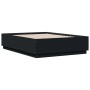 Estructura cama con luces LED madera ingeniería negro 120x190cm de , Camas y somieres - Ref: Foro24-3209654, Precio: 157,69 €...