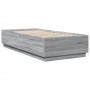 Bed frame with LED lights Sonoma gray wood 90x200 cm by , Beds and slatted bases - Ref: Foro24-3209637, Price: 133,75 €, Disc...